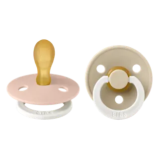 Produktfoto för BIBS Colour Latex Size 2 Symmetric Blush GLOW/Vanilla GLOW 2-pack
