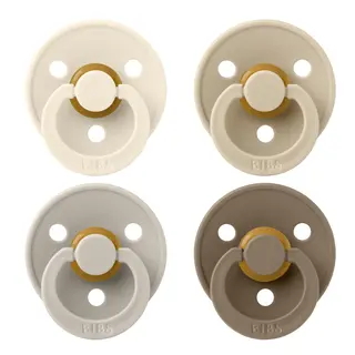 Produktfoto för BIBS Colour Latexnapp 4-pack Size 1 (Ivory/Sand/Vanilla/Dark Oak)