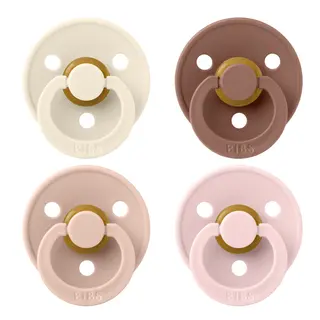 Produktfoto för BIBS Colour Latexnapp 4-pack Size 2 (Ivory/Blush/Woodchuck/Blossom)