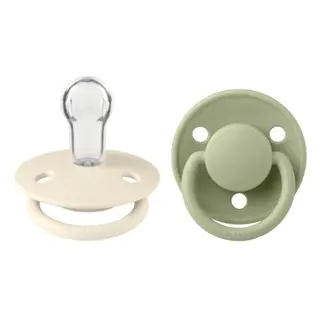 Produktfoto för BIBS De Lux Silicone Onesize Ivory/Sage 2-pack