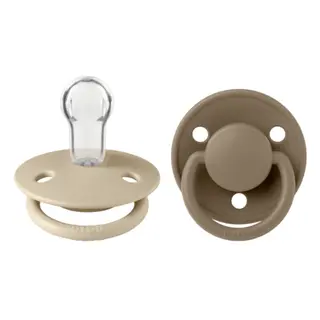 Produktfoto för BIBS De Lux Silicone Onesize Vanilla/Dark Oak 2-pack