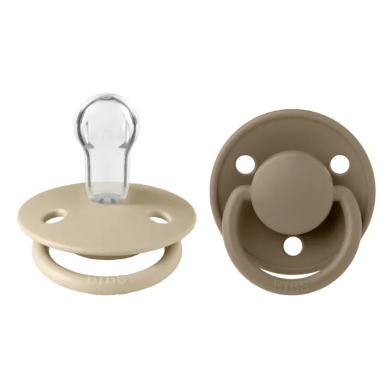 Bild 1 för BIBS De Lux Silicone Onesize Vanilla/Dark Oak 2-pack