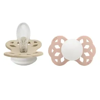 Produktfoto för BIBS Infinity Silicone Symmetrical Size 2 Vanilla Glow/Blush Glow 2-pack