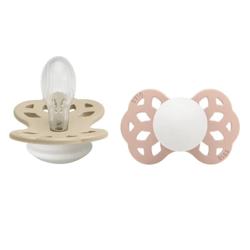 Bild 1 för BIBS Infinity Silicone Symmetrical Size 2 Vanilla Glow/Blush Glow 2-pack