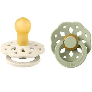 Produktfoto för BIBS napp Boheme latex 2-pack 0-6mån, ivory/sage
