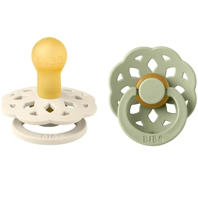 Alternativ bild 0 för BIBS napp Boheme latex 2-pack 0-6mån, ivory/sage