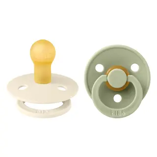 Produktfoto för BIBS napp Colour 2-pack 0-6 mån, ivory/sage