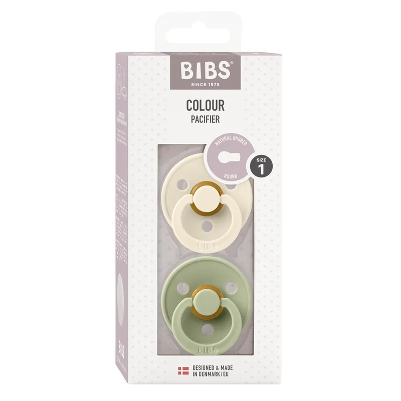 Bild 2 för BIBS napp Colour 2-pack 0-6 mån, ivory/sage