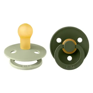 Produktfoto för BIBS napp Colour 2-pack 0-6 mån, sage/hunter green
