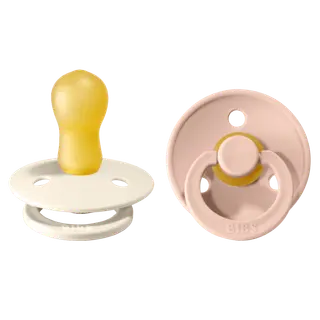 Produktfoto för BIBS napp Colour 2-pack 18 mån+, ivory/blush