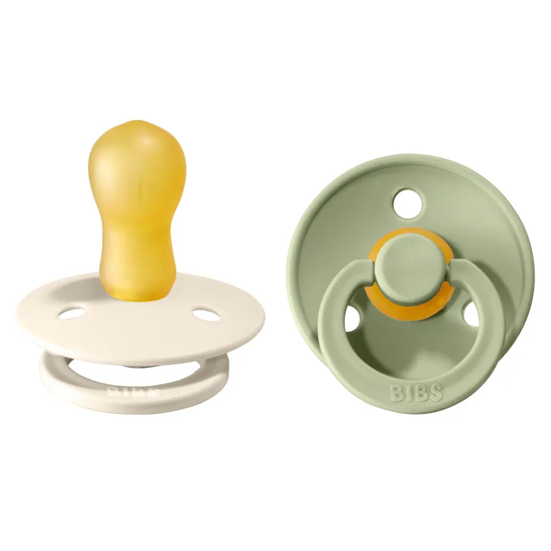 Bild 2 för BIBS napp Colour 2-pack 18 mån+, ivory/sage