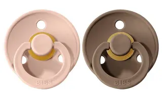 Produktfoto för BIBS napp Colour 2-pack 6-18 mån, dark oak/blush