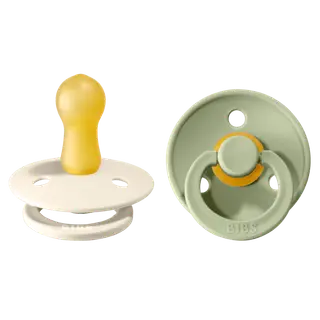 Produktfoto för BIBS napp Colour 2-pack 6-18 mån, ivory/sage