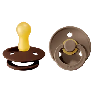 Produktfoto för BIBS napp Colour 2-pack 6-18 mån, mocha/dark oak