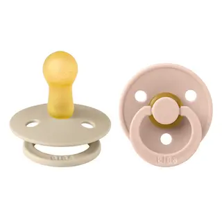 Produktfoto för BIBS napp Colour 2-pack 6-18 mån, vanilla/blush