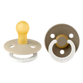 Produktfoto för BIBS napp Colour Night 2-pack 0-6 mån, vanilla/dark oak nigh
