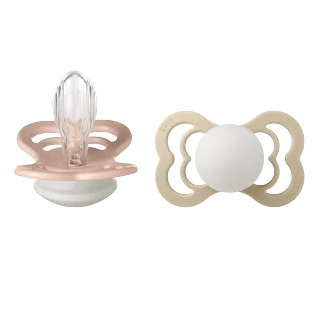 Alternativ bild 0 för BIBS Nappar Supreme Glow 2-pack Silikon symmetrisk Blush/Vanilla