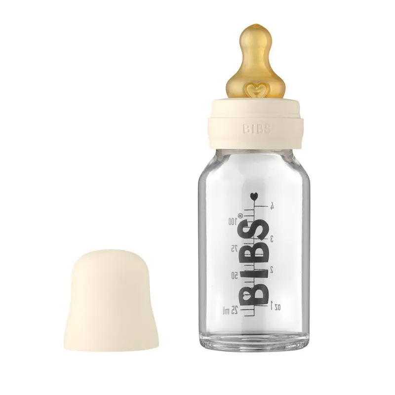 Bild 1 för BIBS nappflaska glas 110 ml, ivory