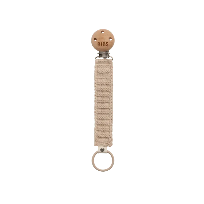 Bild 1 för BIBS Pacifier Clip Knitted Vanilla