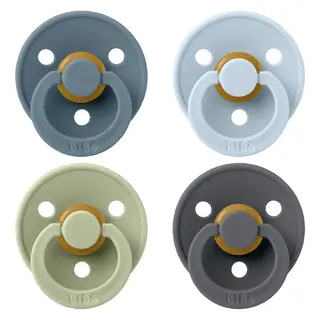 Produktfoto för BIBS Pacifier Colour 4 Pack Latex Size 1 Petrol Sage Baby Blue Ir