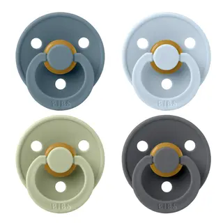 Produktfoto för BIBS Pacifier Colour 4 Pack Latex Size 1 Petrol Sage Baby Blue Ir