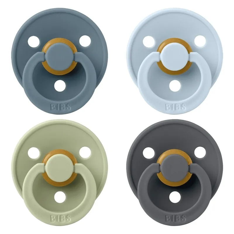 Bild 1 för BIBS Pacifier Colour 4 Pack Latex Size 2 Petrol Sage Baby Blue Ir