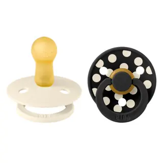 Produktfoto för BIBS Pacifier Studio Colour Polka Latex Ivory Black Size 2 2pcs