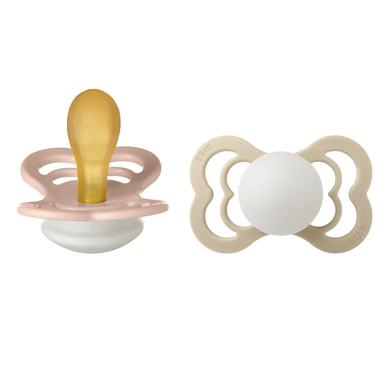 Bild 1 för BIBS Pacifier Supreme Latex Blush Glow/Vanilla Glow Size 2 2 st