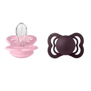 Produktfoto för BIBS Pacifier Supreme Silicone Baby Pink Plum Size 1 2pcs