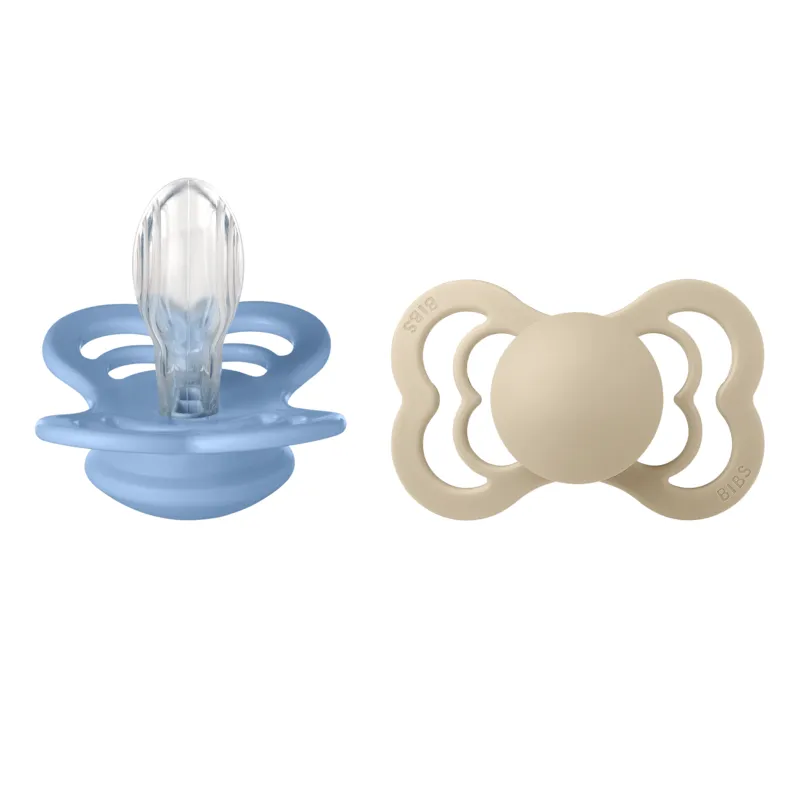 Bild 1 för BIBS Pacifier Supreme Silicone Vanilla Sky Blue Size 2 2pcs