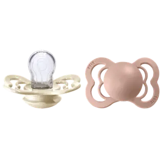 Produktfoto för BIBS Supreme Nappar Silicone Ivory/Blush strl. 1 (0-6 månader) 2-pack