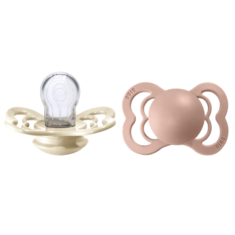 Bild 1 för BIBS Supreme Nappar Silicone Ivory/Blush strl. 1 (0-6 månader) 2-pack