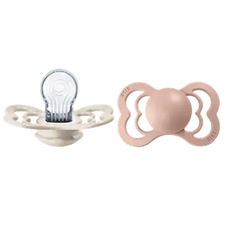 Produktfoto för BIBS Supreme Nappar Silicone Ivory/Blush strl. 2 (6-18 månader) 2-pack