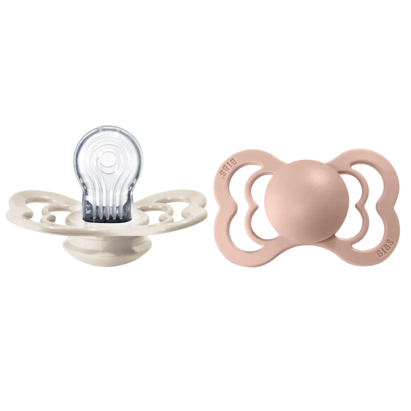 Bild 1 för BIBS Supreme Nappar Silicone Ivory/Blush strl. 2 (6-18 månader) 2-pack
