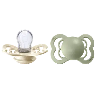 Produktfoto för BIBS Supreme Nappar Silicone Ivory/Sage strl. 1 (0-6 månader) 2-pack