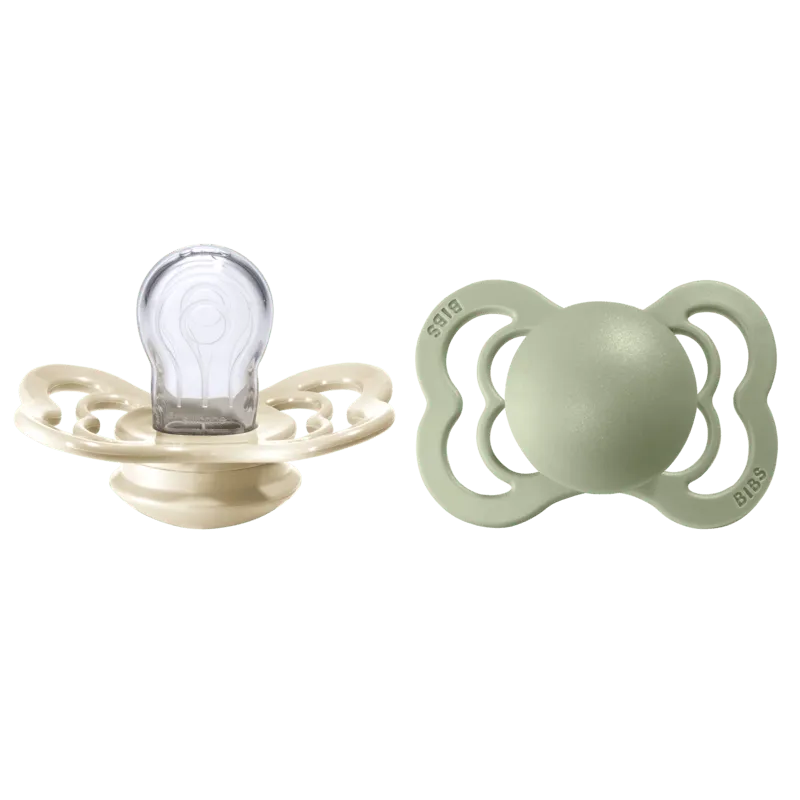 Bild 1 för BIBS Supreme Nappar Silicone Ivory/Sage strl. 1 (0-6 månader) 2-pack