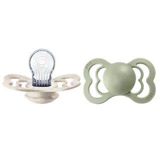 Produktfoto för BIBS Supreme Nappar Silicone Ivory/Sage strl. 2 (6-18 månader) 2-pack