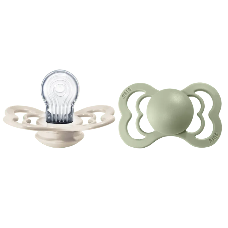 Bild 1 för BIBS Supreme Nappar Silicone Ivory/Sage strl. 2 (6-18 månader) 2-pack