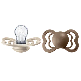Produktfoto för BIBS Supreme Nappar Silicone Vanilla/Dark Oak strl. 2 (6-18 månader) 2-pack
