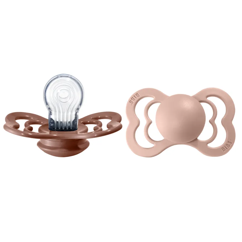 Bild 2 för BIBS Supreme Nappar Silicone Woodchuck/Blush strl. 2 (6-18 månader) 2-pack