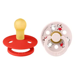 Produktfoto för BIBS x Moomin Pacifier Colour Dancing Latex Size 1 Candy Apple mix 2-pack