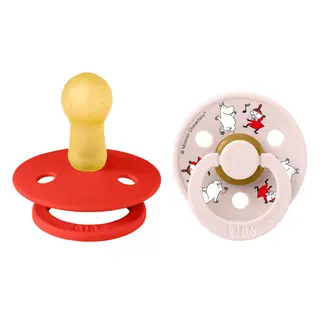 Produktfoto för BIBS x Moomin Pacifier Colour Dancing Latex Size 2 Candy Apple mix 2-pack