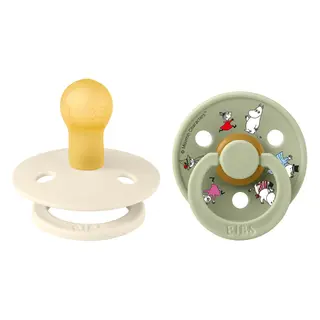 Produktfoto för BIBS x Moomin Pacifier Colour Friends Latex Size 1 Ivory mix 2-pack
