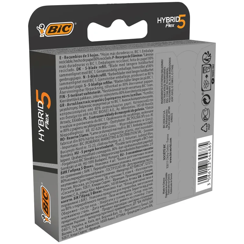 Bild 2 för BIC Hybrid 5 Flex Rakblad 4-pack