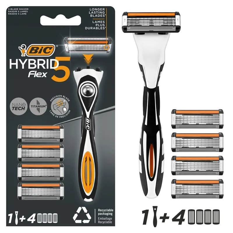Bild 1 för BIC Hybrid 5 Flex Rakhyvel 1 + 4