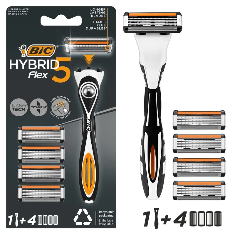 Bild 2 för BIC Hybrid 5 Flex Rakhyvel 1 + 4