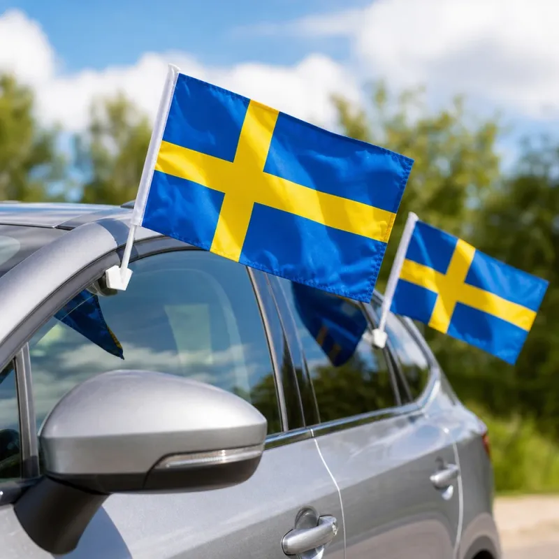 Bild 2 för Bilflagga svenska flaggan 2-pack