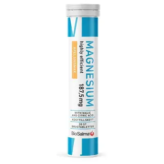 Produktfoto för BioSalma Biosalma Magnesium 187,5 mg Apelsin 20 brustabletter
