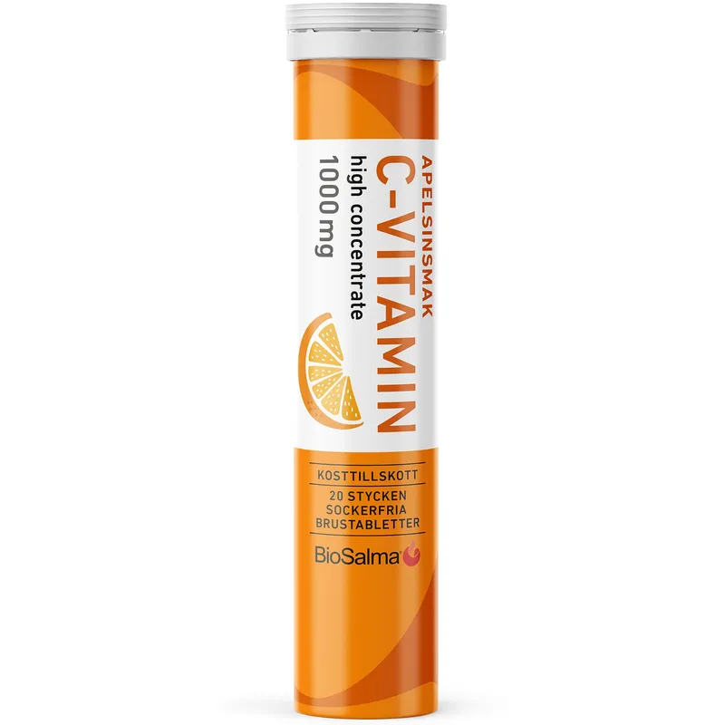 Bild 2 för BioSalma C-vitamin 1000 mg Apelsin 20 brustabletter