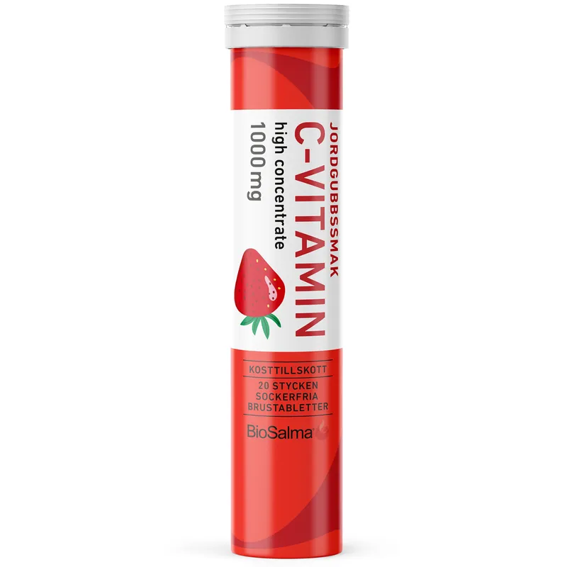 Bild 2 för BioSalma C-vitamin 1000 mg Jordgubb 20 brustabletter